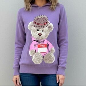 Christina Purple Sweater with Teddy Bear Design